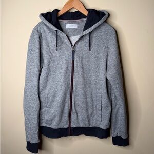 Vintage Esprit Men’s Full Zip Hooded Sweatshirt Heather Grey Small.